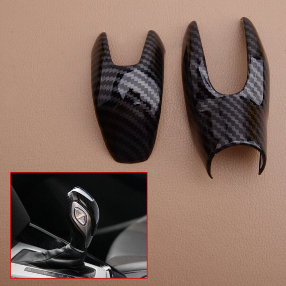 Gear Shift Knob Cover Trim Frame Fit for for Ford Focus Automatic Carbon Fiber Look