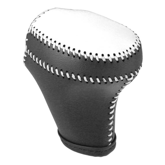 Gear Shift Knob Cover for Kia Sportage 2011-2016 Black with White Stitches Shifter Boot Lever Cover