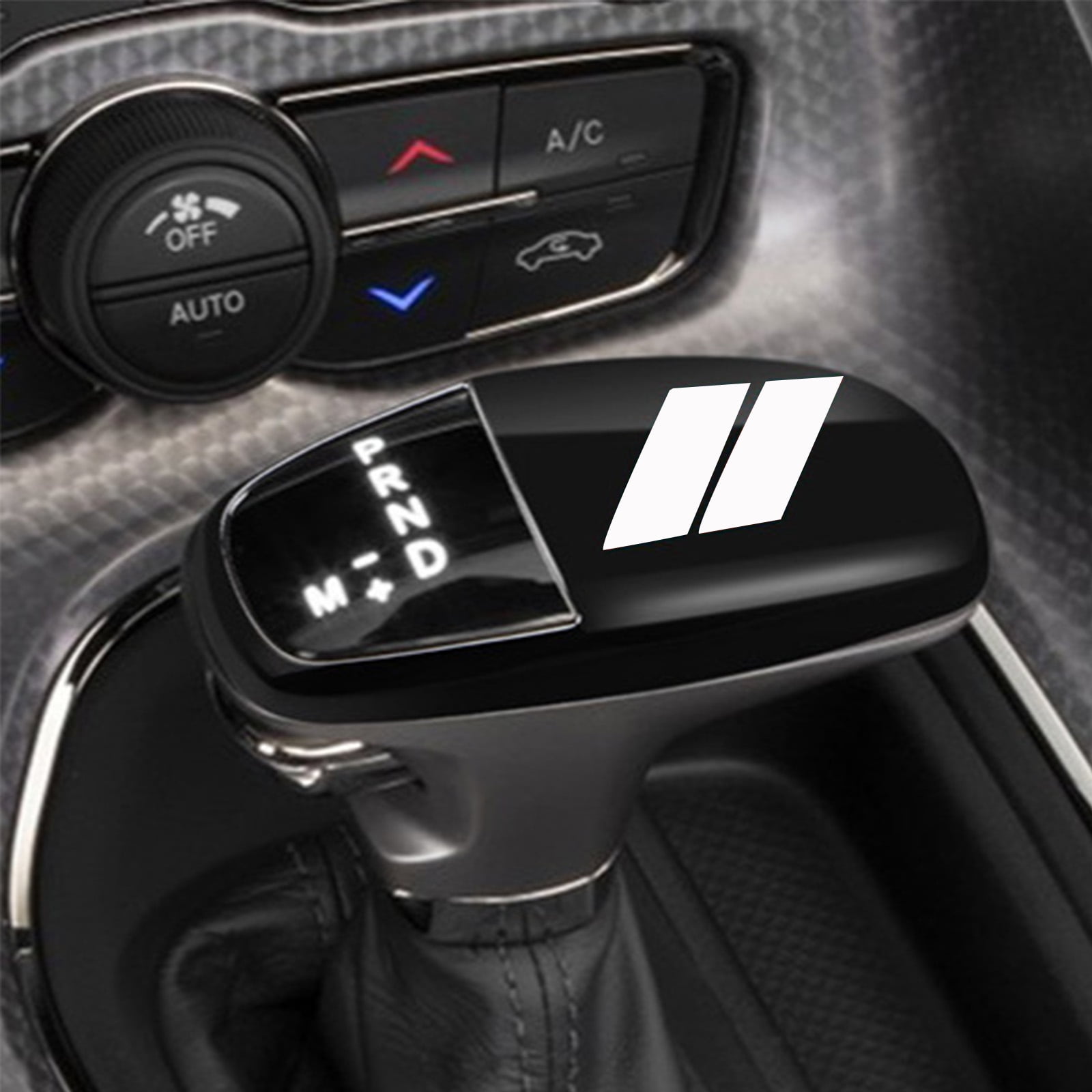 Gear Shift Knob Head Cover Trim For Dodge Challenger Charger Interior Decoration Accessories 2015-2024 / Durango 2016-20243 ABS -Challenger War Horse-Shift knob(all inclusive)-Black White Label