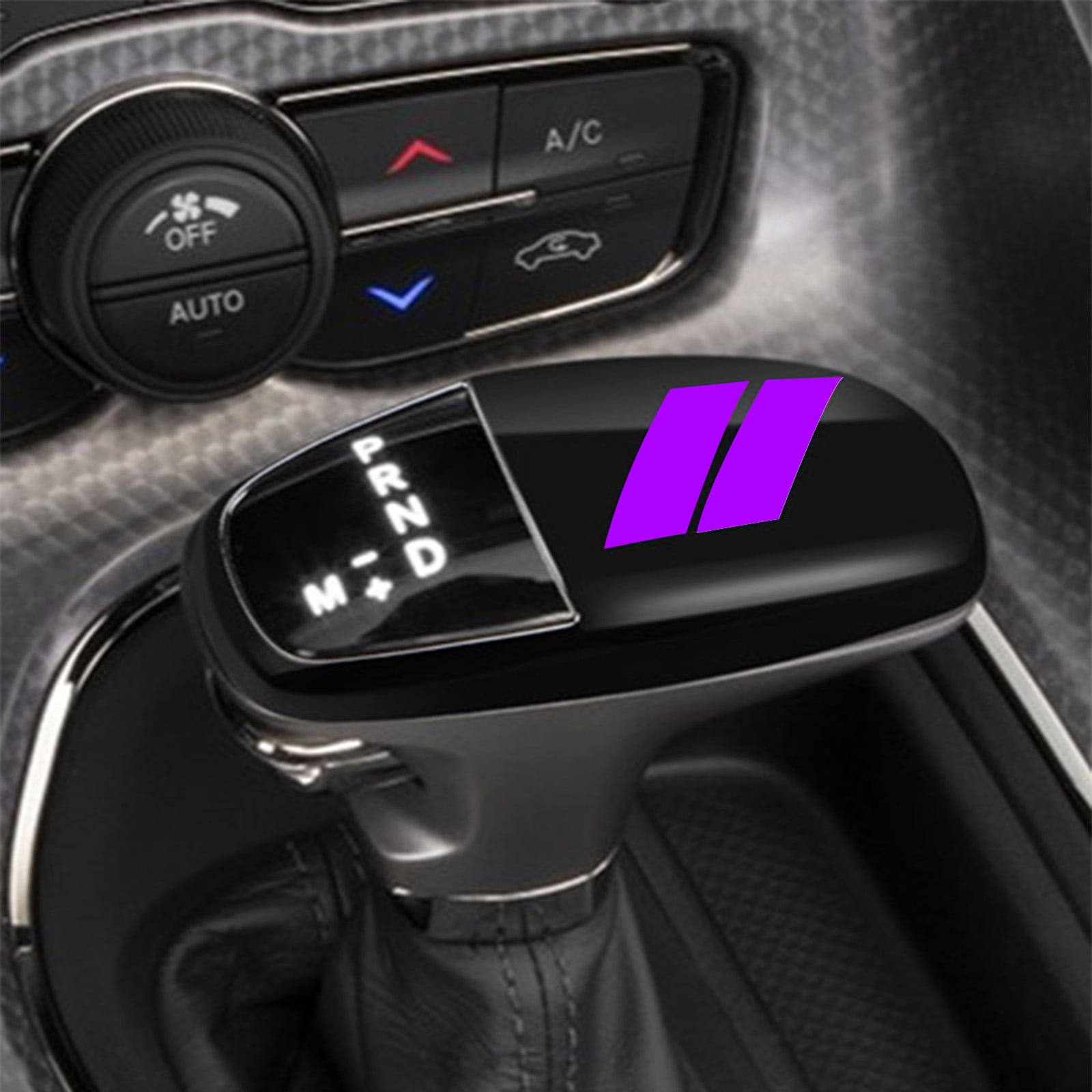 Gear Shift Knob Head Cover Trim For Dodge Challenger Charger Interior Decoration Accessories 2015-2024 / Durango 2016-20243 ABS -Challenger War Horse-Shift knob(all inclusive)-Black Purple Label