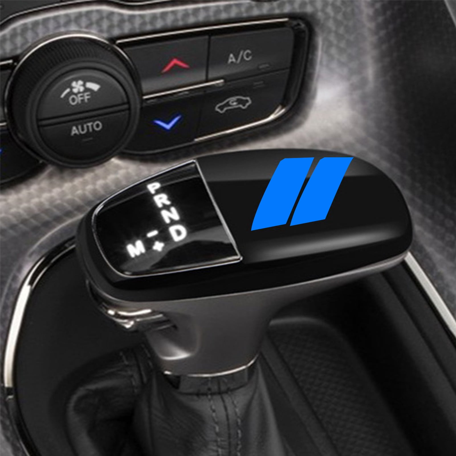 Gear Shift Knob Head Cover Trim For Dodge Challenger Charger Interior Decoration Accessories 2015-2024 / Durango 2016-20243 ABS -Challenger War Horse-Shift knob(all inclusive)-Black blue label
