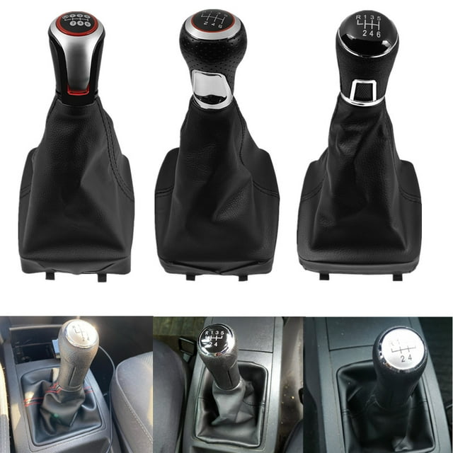 Gear Shift Knob Lever Shifter PU Leather Gaitor Boot For Volkswagen VW