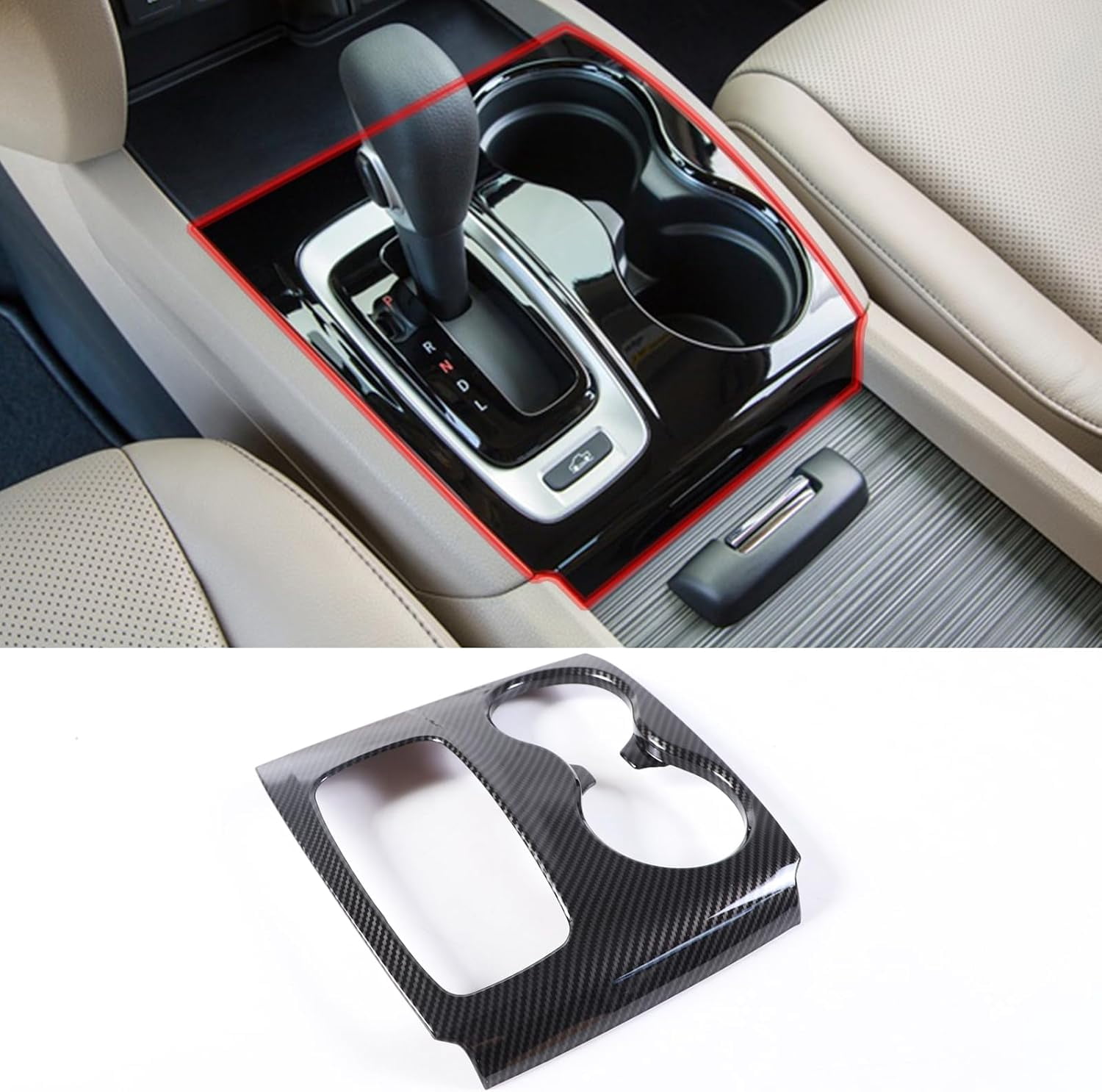 Gear Shift Panel Cover Trim for Honda Pilot 2016-2020/ Honda Ridgeline 2017-2019, ABS Automotive Center Consoles Cup Holder Cover Protector Accessories