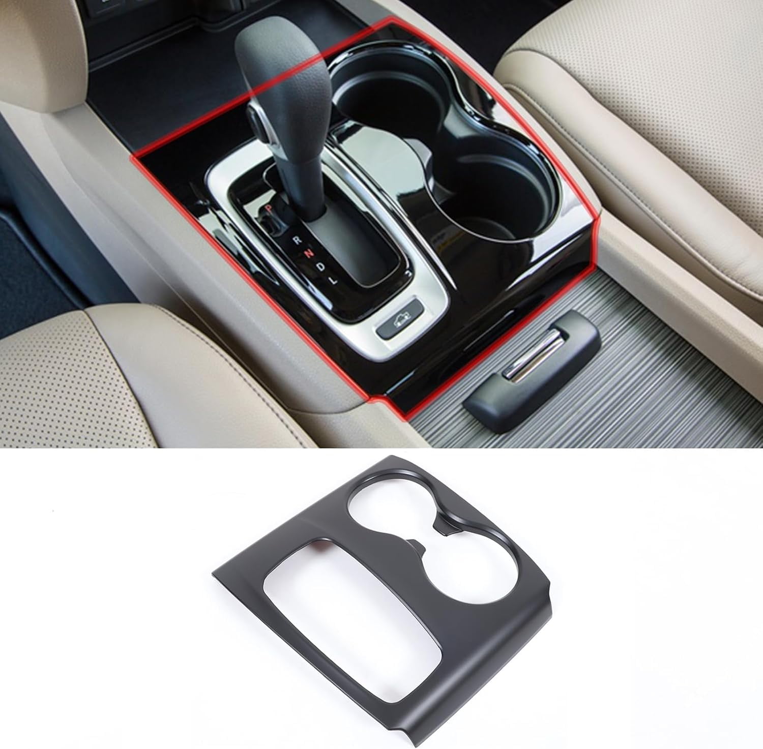 Gear Shift Panel Cover Trim for Honda Pilot 2016-2020/ Honda Ridgeline 2017-2019, ABS Automotive Center Consoles Cup Holder Cover Protector Accessories