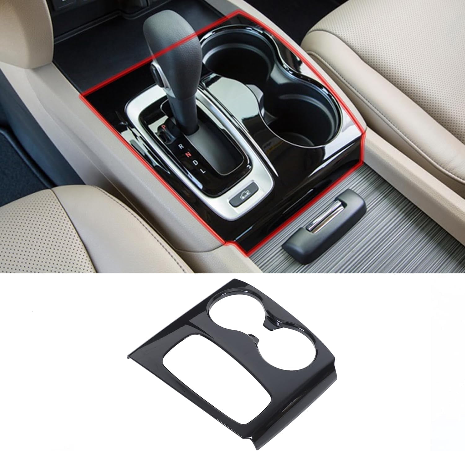 Gear Shift Panel Cover Trim for Honda Pilot 2016-2020/ Honda Ridgeline 2017-2019, ABS Automotive Center Consoles Cup Holder Cover Protector Accessories