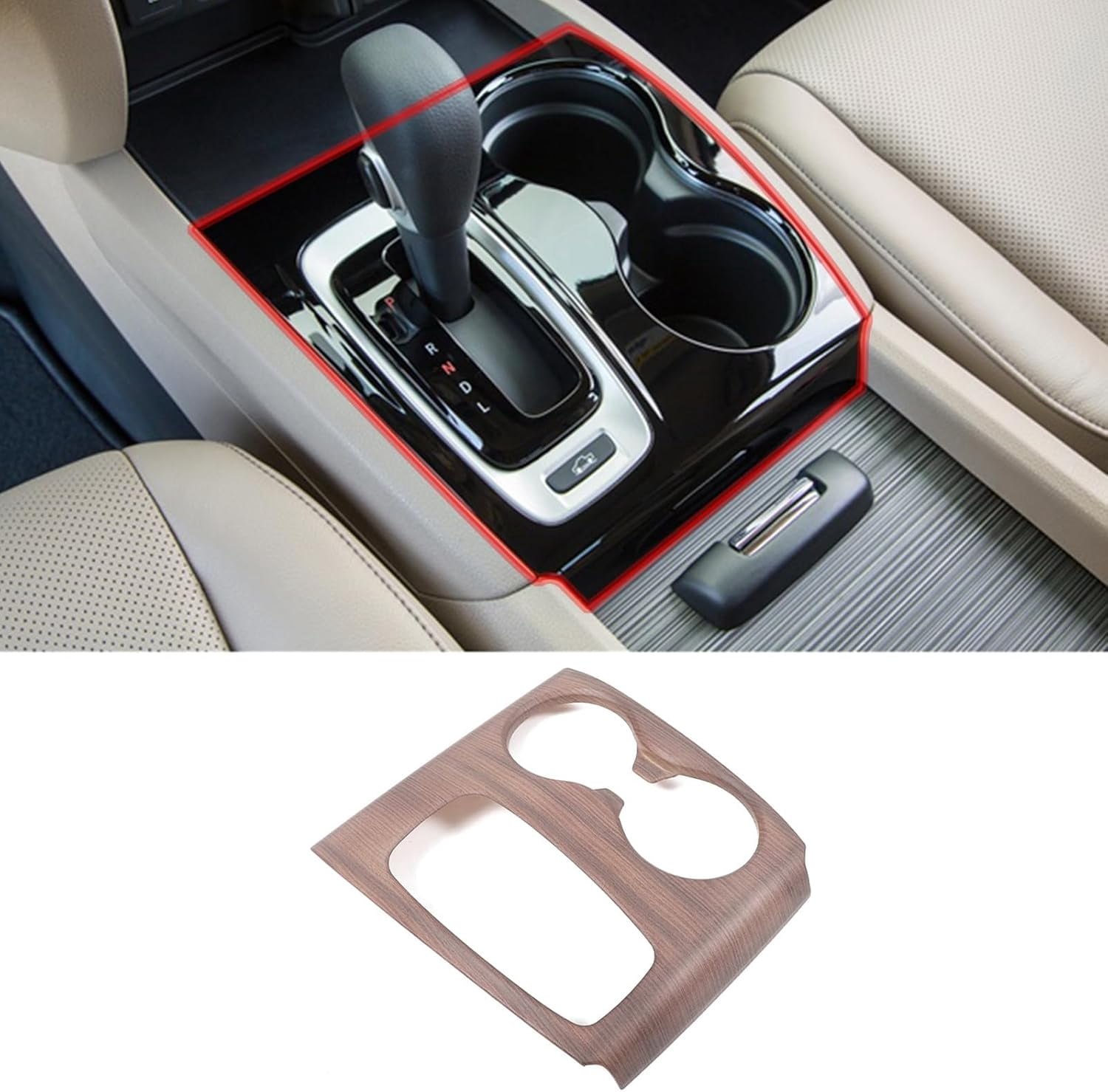 Gear Shift Panel Cover Trim for Honda Pilot 2016-2020/ Honda Ridgeline 2017-2019, ABS Automotive Center Consoles Cup Holder Cover Protector Accessories