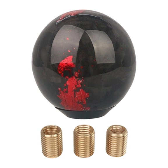 Gear Shifter Knob Universal Shifter Level Knob Carbon Fiber Aluminum Construction for Most Car Models with 3 Adapters