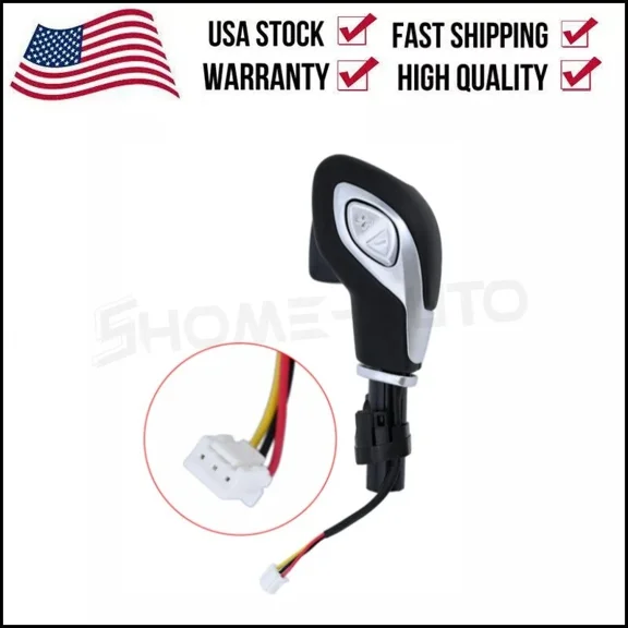 Gear Shifter Lever Knob for Ford Escape 2013-2015 Fusion Mondeo & Fiesta Automatic Transmission Shifter Chrome & Leather DG9Z 7213-EA