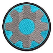 Gear Solid Applique Multi-Color Embroidered Iron-On Patch - 2.0 Inch Mini