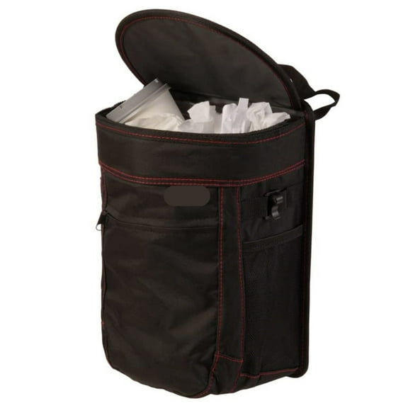 Gear Spill-Proof Car Trash Can - Easy to Clean Hanging Garbage Bin - Leak-Proof Lid, Removable Liner, Waterproof - Keeps Truck, SUV, Car, Minivan Clean & Odor Free - 2.5 Gallon Tan Car Trash Can