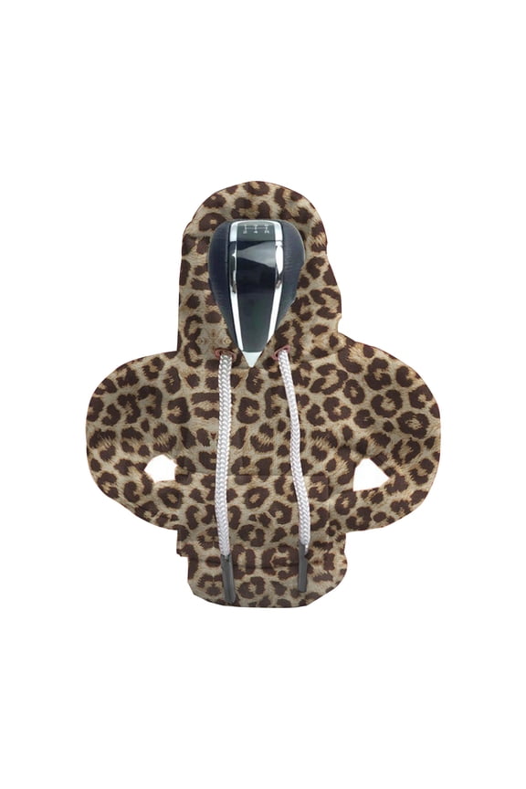 Gear Stick Hoodie, Universal Hoodie Car Shift Knob Cover, Funny Shifter Hoodie, Car Shifter Stick Protector Decoration Car Interior Accessories, Automotive Interior Cute Gadgets-Leopard print pattern