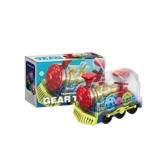 Gear Train Transparent Children Gear Train With Flashing Lights Early Educational Musical Train Birthday For Boys Children Seasonal Clearance