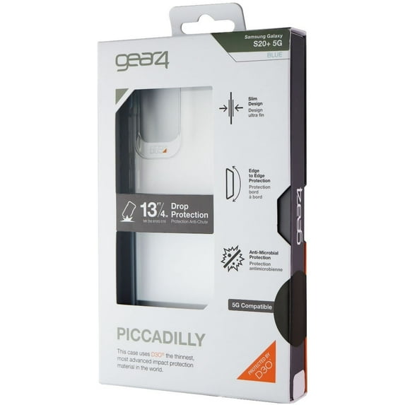 Gear4 Piccadilly Series Case for Samsung Galaxy S20+ (Plus Model) - Clear / Blue