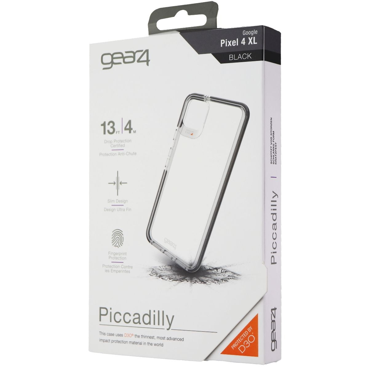 Gear4 Piccadilly Cellphone Case for Google Pixel 4 XL - Clear & Black ...