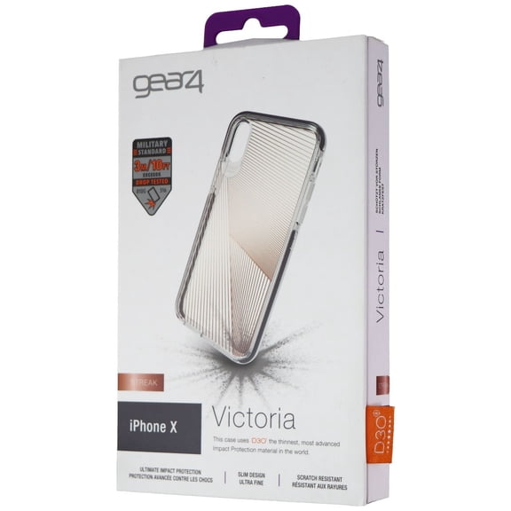 Gear4 Victoria Protective Case for iPhone X/XS Clear/Copper Pattern