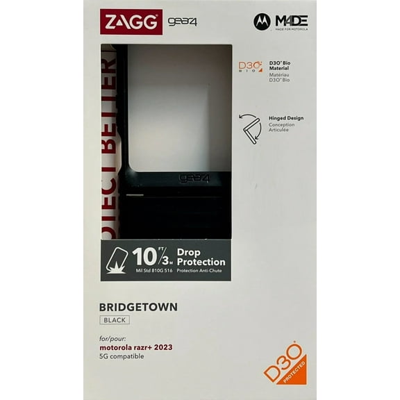 Gear4 by ZAGG 4953R Cell Phone Case for Motorola Razr+ (Plus) 2023, Black