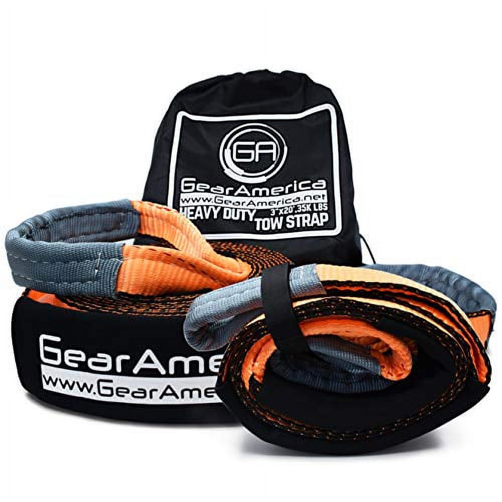 Heavy Duty 3" X 20ft Recovery Tow Strap | 35,000 Lb Capacity | Triple Reinforced Loops | Weather Resistant For Mud, Snow & Off-Road