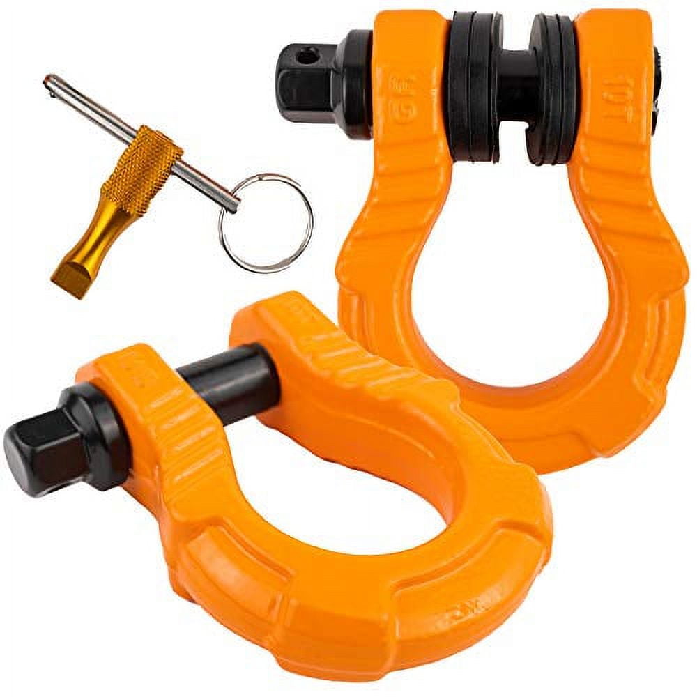 GearAmerica UBER Shackles with AntiTheft Lock 80,000 Lbs (40 T) Strength Connect Tow Strap