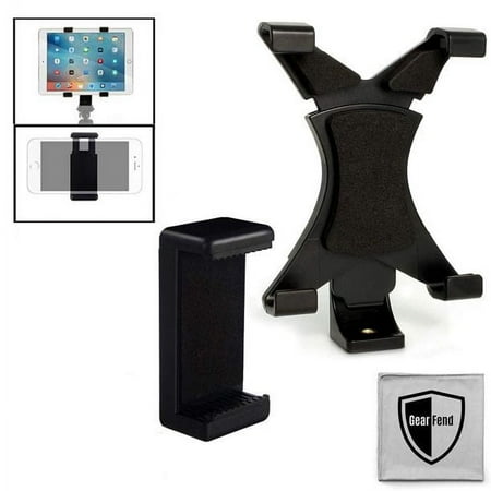 GearFend Universal Tablet Tripod Mount and Universal Smartphone Tripod Mount Plus Microfiber Cleaning Cloth