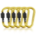 thumbnail image 1 of GearHill 3” Heavy Duty Carabiner Keychain Clip Aluminum D Ring Locking Carabiner, 5-Pack, 1 of 6