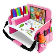 GearHill Kids Travel Tray Automotive Organizer, 12 x 1 x 16 in, Pink
