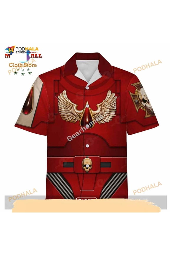 GearHomies Unisex Funny Hawaiian Shirt Terminator Armor Flesh Tearers 3D Costumes
