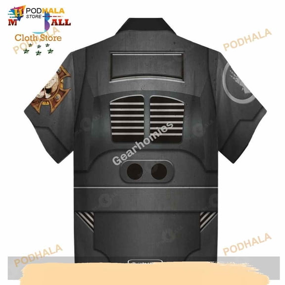GearHomies Unisex Funny Hawaiian Shirt Terminator Armor Iron Hands 3D Costumes
