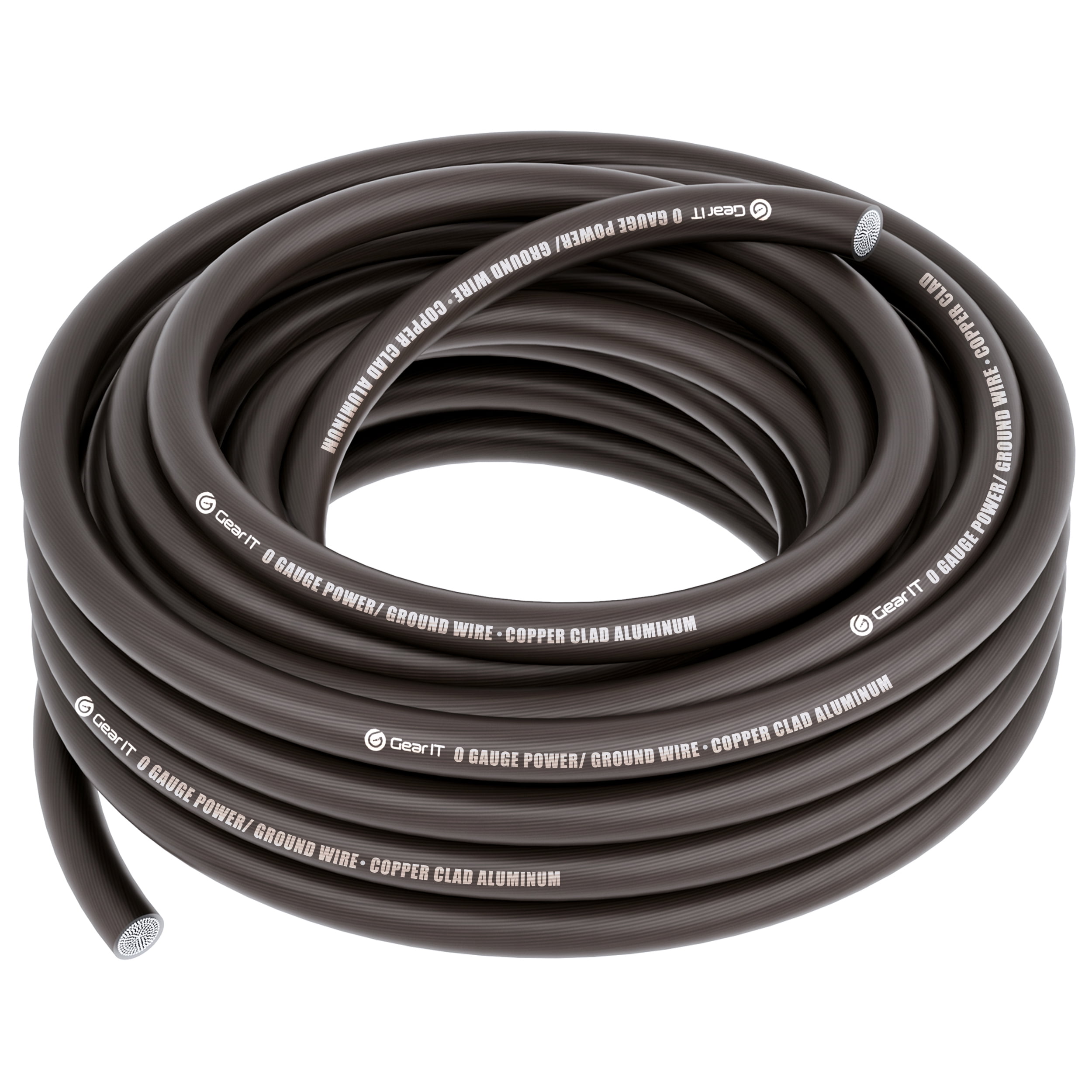 GearIT 1/0 Gauge Wire (25ft - Black) Copper Clad Aluminum CCA - Primary Automotive Wire Power/Ground, Battery Cable, Car Audio Speaker, RV Trailer, Amp, Wielding, Electrical 0ga AWG - 25 Feet