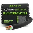 thumbnail image 1 of GearIT 10/4 10 AWG Portable Power Cable (25 Feet - 4 Conductor) SJOOW 300V 10 Gauge Electric Wire for Motor Leads, Portable lights, Battery Chargers, Stage Lights and Machinery -25ft Electrical Cord, 1 of 7