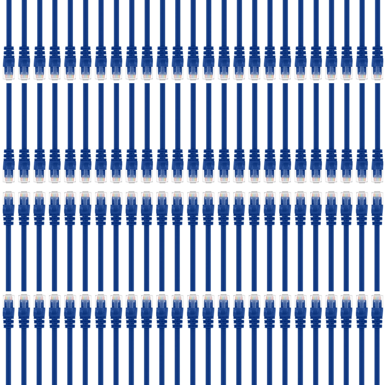 GearIT 100-Pack, Cat 6 Ethernet Cable Cat6 Snagless Patch 1 Foot - Snagless RJ45 Computer LAN Network Cord, Blue - Compatible with 5 Port Switch POE 5port Gigabit
