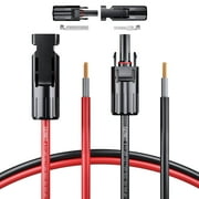 GEARit 10AWG Solar Panel Extension Cable, Male to Female Connector, Black, Red, 100 ft