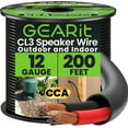 thumbnail image 1 of GEARit 12 AWG Speaker Wire, Copper Clad Aluminum Direct Burial Outdoor Speaker Cable, Black, 200 ft,, 1 of 7