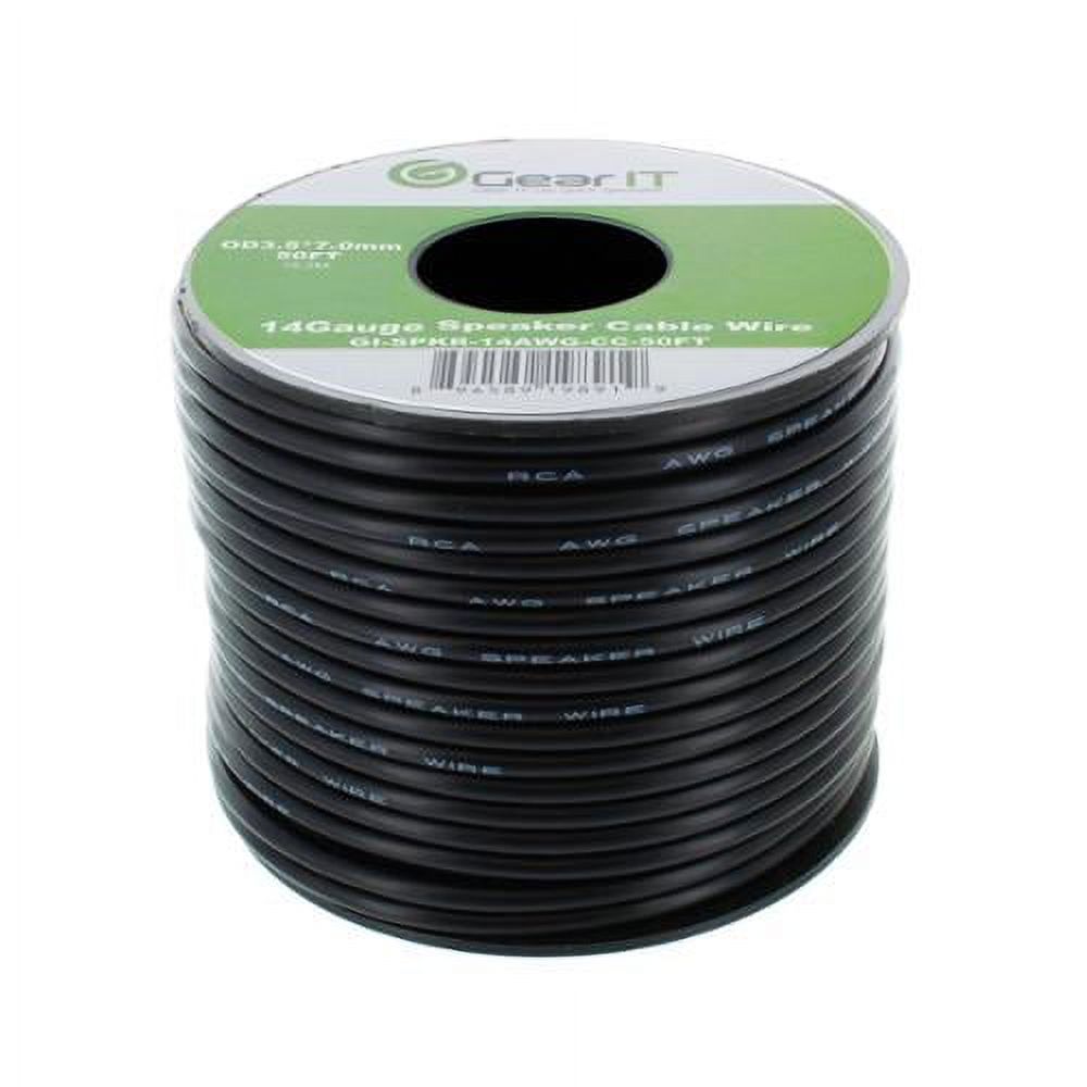 GearIT 14 Gauge Speaker Wire 14AWG 2-Conductor Speaker Cable in Spool for Home and Car Audio System - image 1 of 3