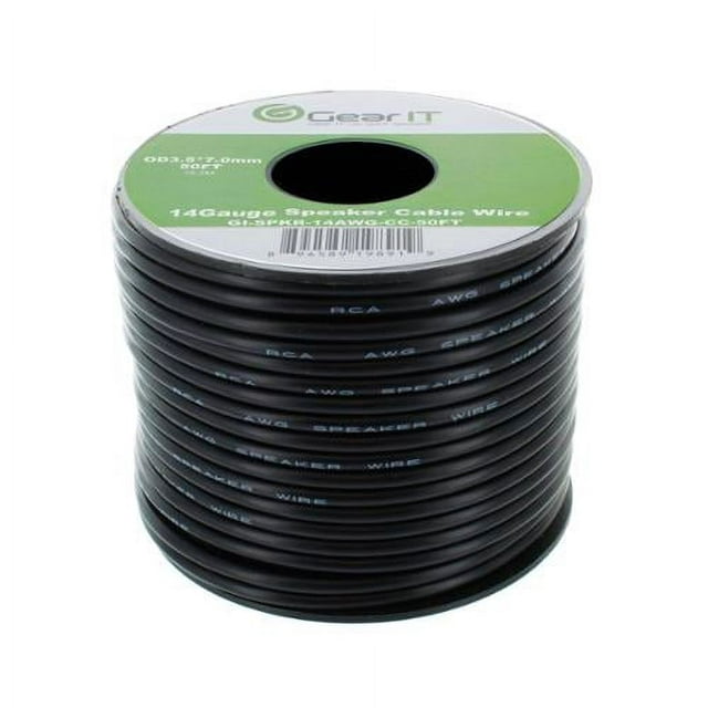 GearIT 14 Gauge Speaker Wire 14AWG 2-Conductor Speaker Cable in Spool for Home and Car Audio System