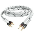 thumbnail image 1 of GearIT 14AWG Speaker Cable Wire with Gold-Plated Banana Tip Plugs (3 Feet) In-Wall CL2 Rated, Heavy Duty Braided, 99.9% Oxygen-Free Copper (OFC) - White, 3ft, 1 of 6
