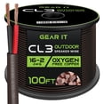 thumbnail image 1 of GearIT 16 Gauge Speaker Wire, 2 Conductor Oxygen-Free Copper Outdoor Speaker Cable, CL2 Rated, Brown, 100 ft, 1 of 7