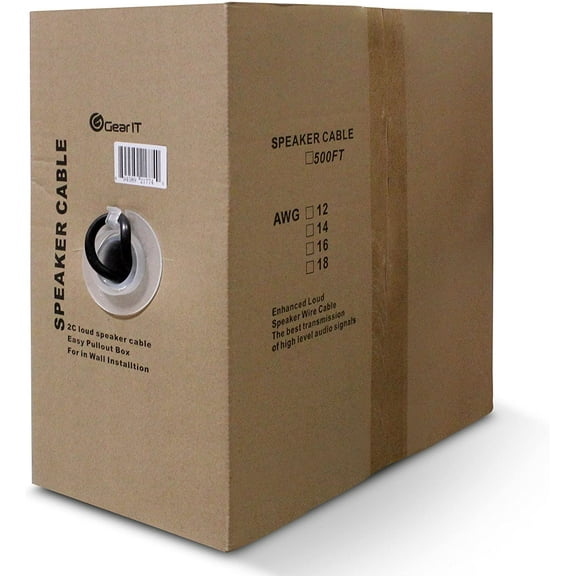 GearIT 16/2 Speaker Wire (500 Feet) 16AWG Gauge - Outdoor Direct Burial in Ground / in Wall / CL3 CL2 Rated / 2 Conductors - OFC Oxygen-Free Copper, Black 500ft