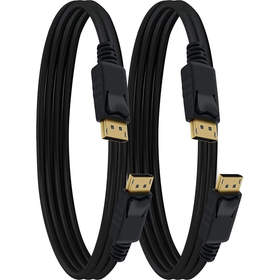 GearIT 2-Pack, Gold Plated DisplayPort to DisplayPort Cable 10 Feet - 4K Resolution Ready (DP to DP Cable) Black