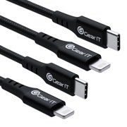 GearIT 2-Pack Lightning to USB-C Cable, 6ft [Mfi Certified] Nylon Braided Fast Charging Cable for iPhone 12/12 Pro/12 Pro Max/11/11 Pro/11 Pro Max/12 Mini/XR/XS Max/XS/X, iPad - Power Delivery, Black