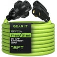 thumbnail image 1 of GearIT 20-Amp RV Power Extension Cord (75 Feet) 3-Prong NEMA TT-30P to L5-30R - Twist Locking Adapter, 125-Volt 10/3 STW 10AWG Gauge 3C, RV Trailer Campers, ETL Listed, 1 of 7
