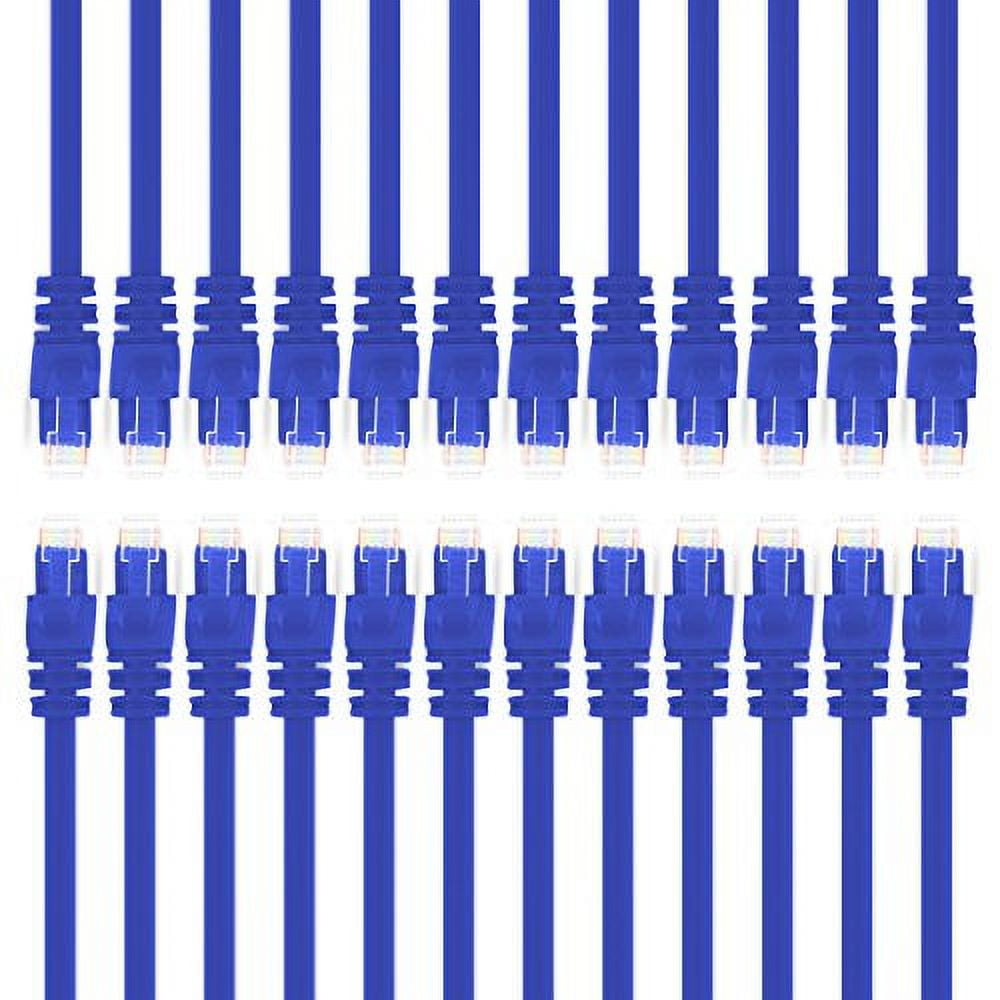 GearIT 24-Pack, Cat 6 Ethernet Cable Cat6 Snagless Patch 3 Feet - Snagless RJ45 Computer LAN Network Cord, Blue - Compatible with 24 48 Port S POE Rackmount 24port Gigabit