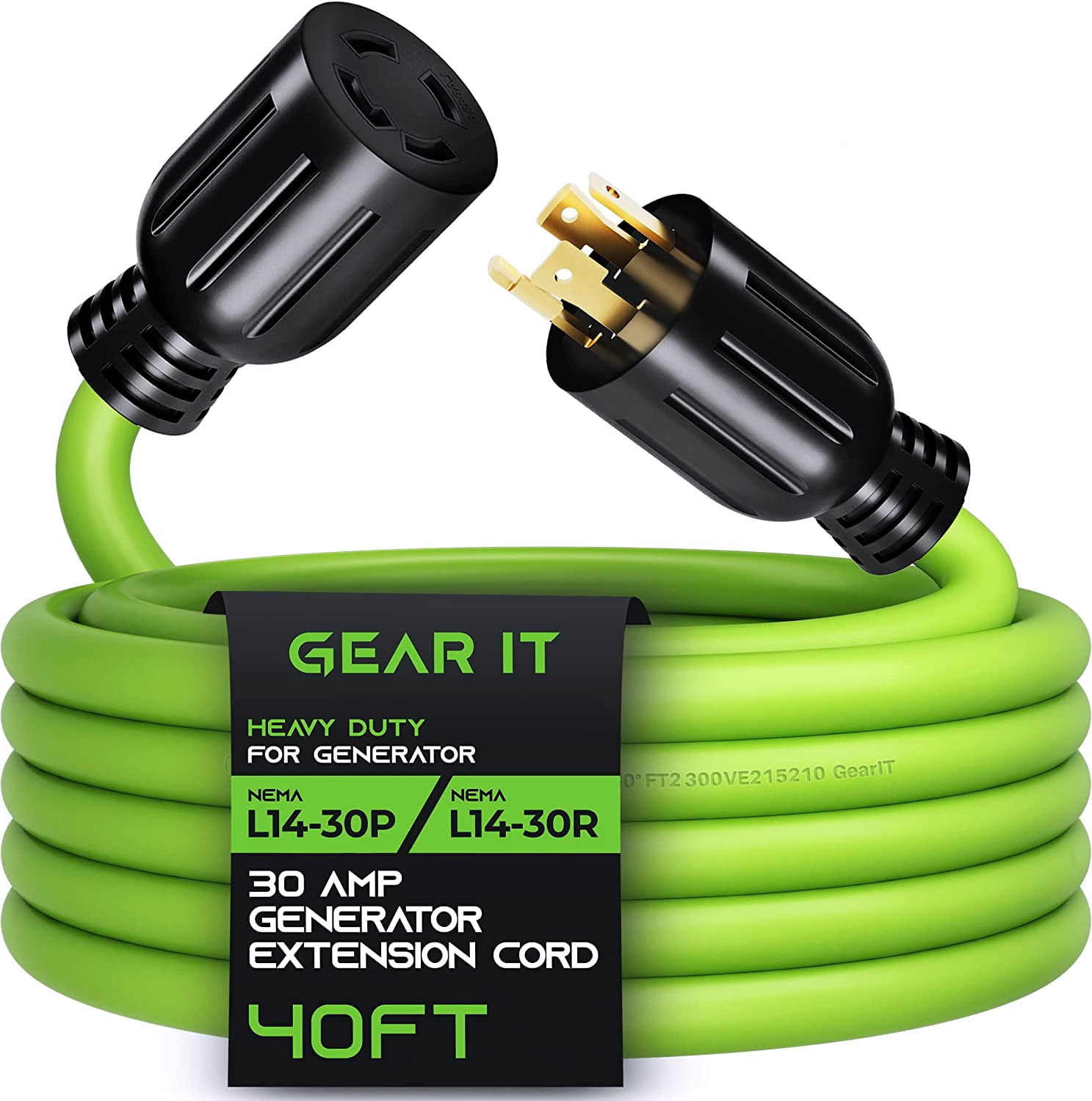 GearIT 30-Amp 4-Prong Portable NEMA L14-30 Generator Cord for Emergency Power Outage, 10-ft