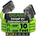 thumbnail image 1 of GearIT 30 Amp RV and Auto Extension Cord, 3-Prong 125-Volt 10/3 STW 10AWG Gauge 3 Wire, NEMA TT-30P to TT-30R, Outdoor,10ft, 1 of 8
