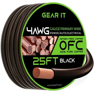 4 Gauge 25 Feet High Performance Flexi Amp Power/Ground Cable 4 AWG Wire  Black