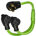 thumbnail image 1 of GearIT 4 Prong Dryer Y-Splitter 30 Amp NEMA 14-30P to (2)NEMA 14-30R Receptacle - STW 10AWG 4C Power Cord Adapter for Multiple Outlet Dryer Outlet and EV Charger - 2.2 Feet, 1 of 1