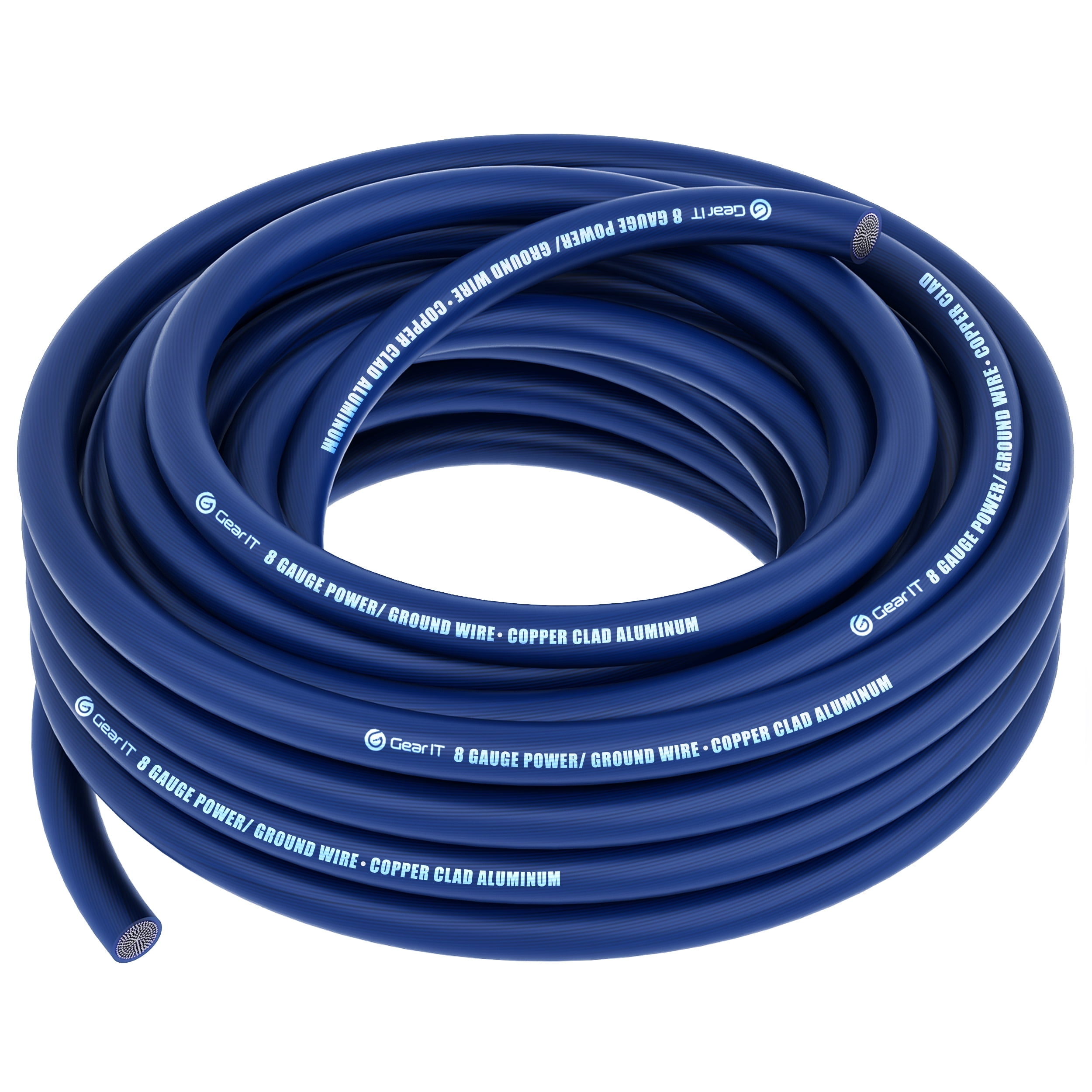 GearIT 8 Gauge Wire (25ft - Blue) Copper Clad Aluminum CCA - Primary Automotive Wire Power/Ground, Battery Cable, Car Audio Speaker, RV Trailer, Amp, Wielding, Electrical 8ga AWG - 25 Feet