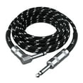 thumbnail image 1 of GearIT Audio Instrument Cable (15ft) Right Angle to Straight 1/4 Inch Male to Male for AMP Cord, Base and Electric Guitar - Black/White, 1 of 6