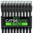thumbnail image 1 of GearIT Cat 5e Ethernet Cable Cord Snagless Copper UTP Network Cable, 10 ft 10-Pack Black, 1 of 8