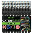 thumbnail image 1 of GearIT Cat 5e Ethernet Cable Cord Snagless Copper UTP Network Cable, 6 ft 20-Pack Black, 1 of 8