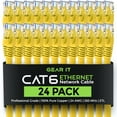 thumbnail image 1 of GearIT Cat 6 Ethernet Cable 1 ft (24-Pack) Network Patch Cable - Yellow, 1 of 8